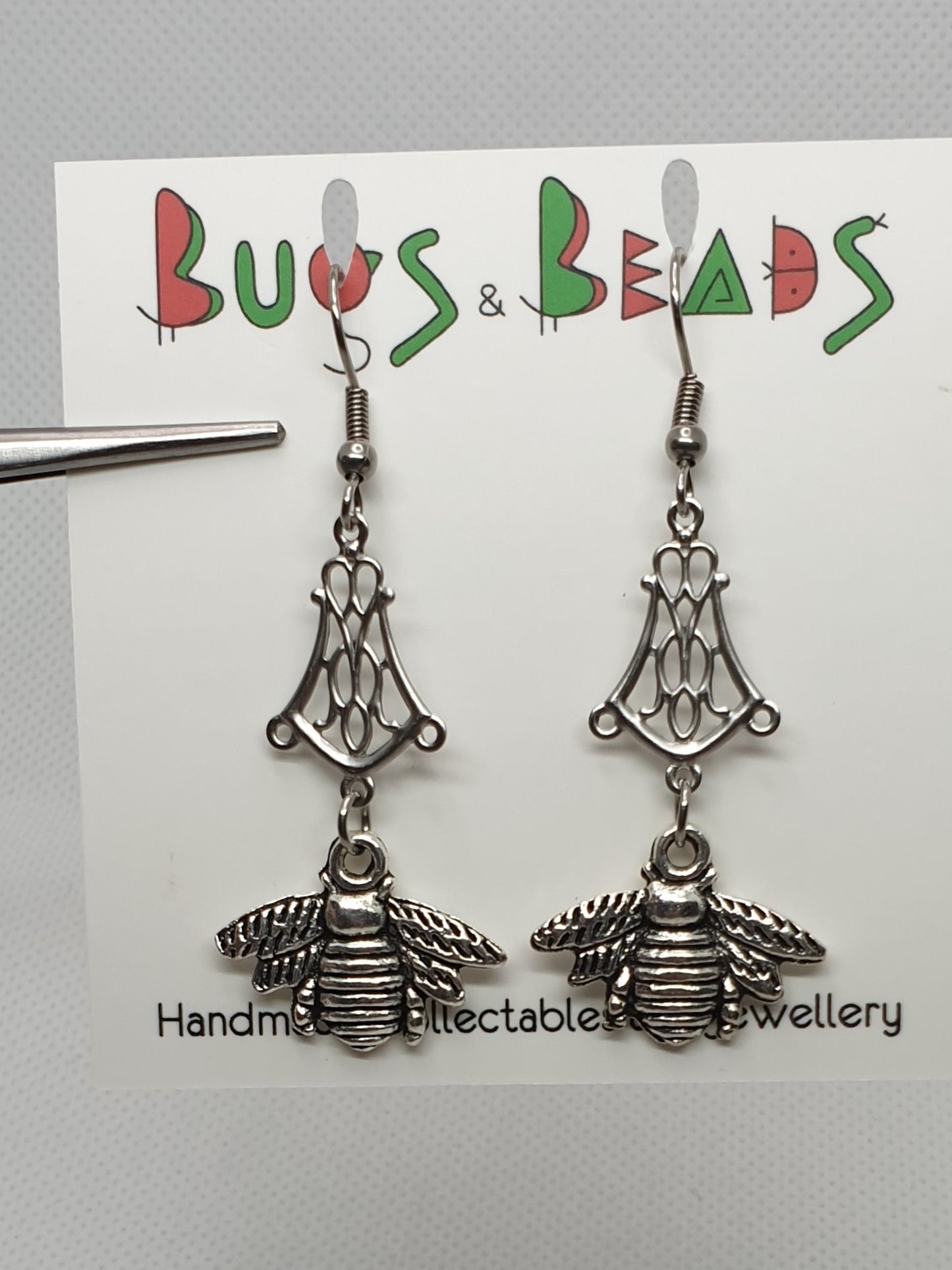Bee on chandelier earrings