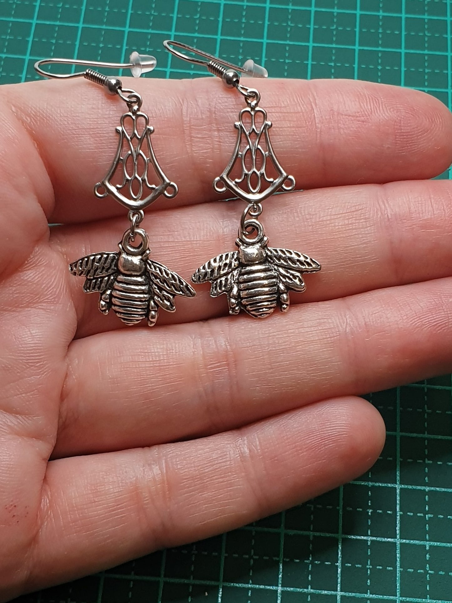 Bee on chandelier earrings