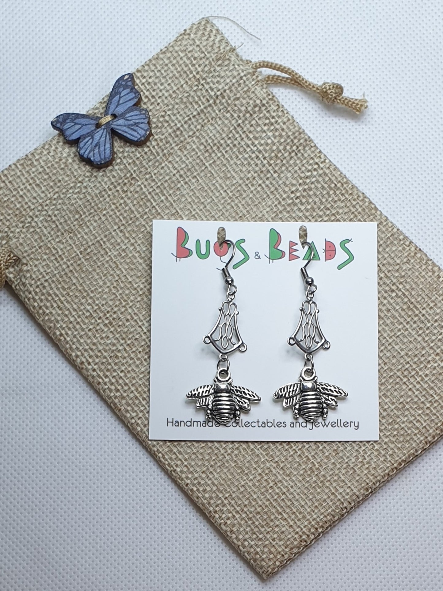 Bee on chandelier earrings