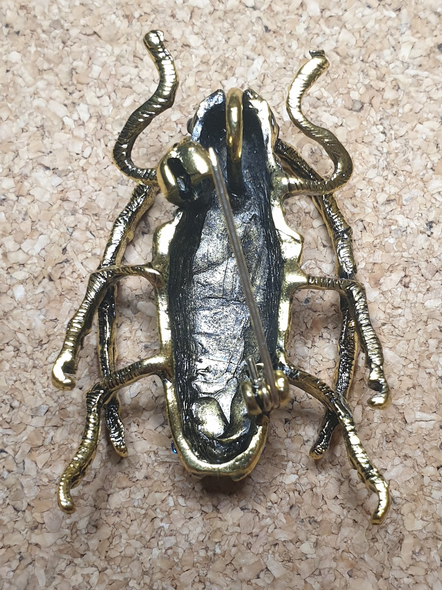 Longhorn Beetle Brooch - Dark Blue