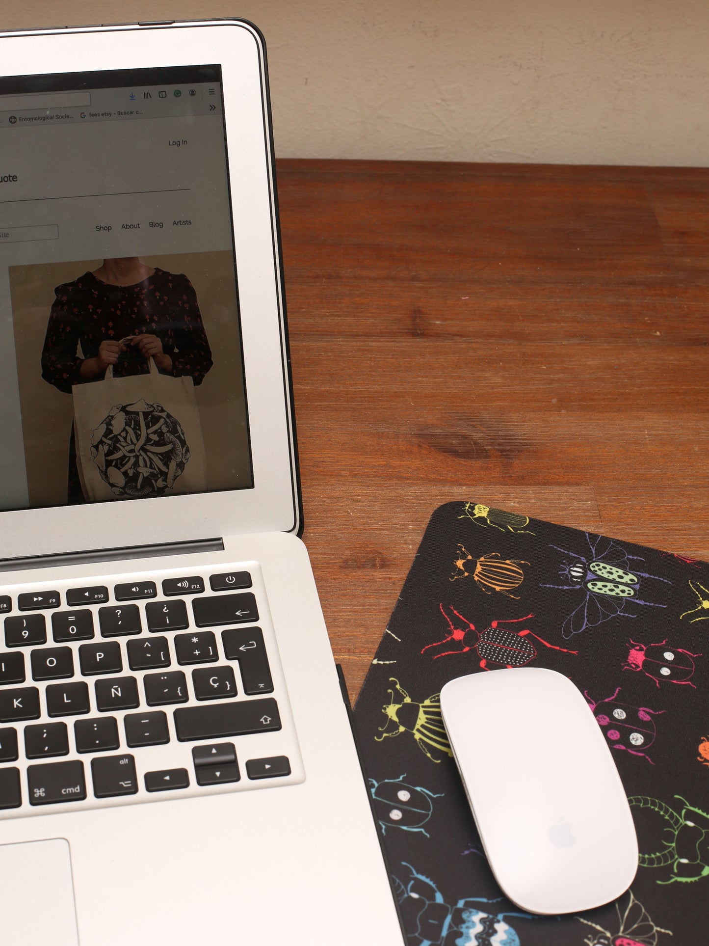 Beetles Mouse Pad - Black