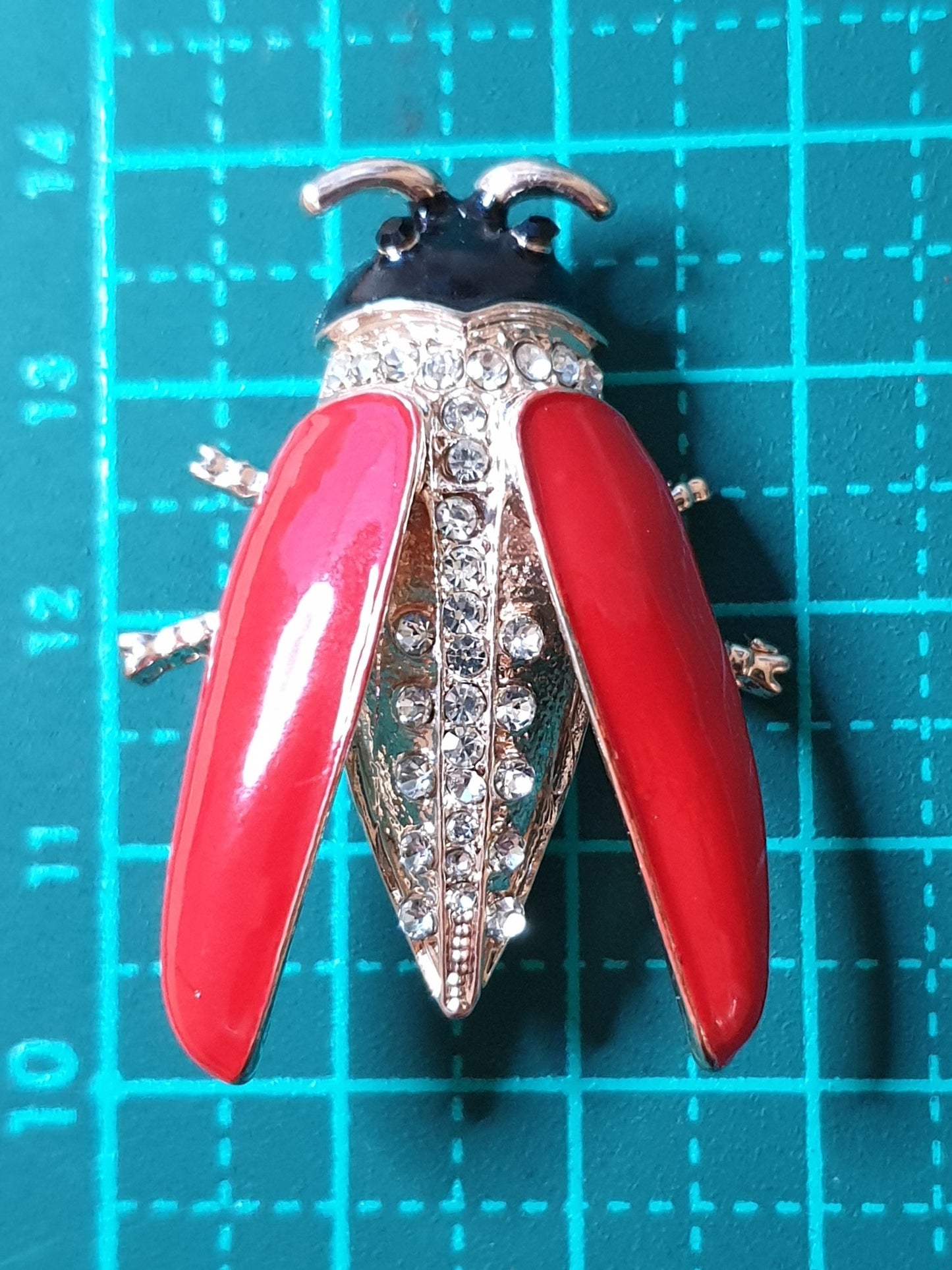 Ladybird beetle Brooch - Open Wings