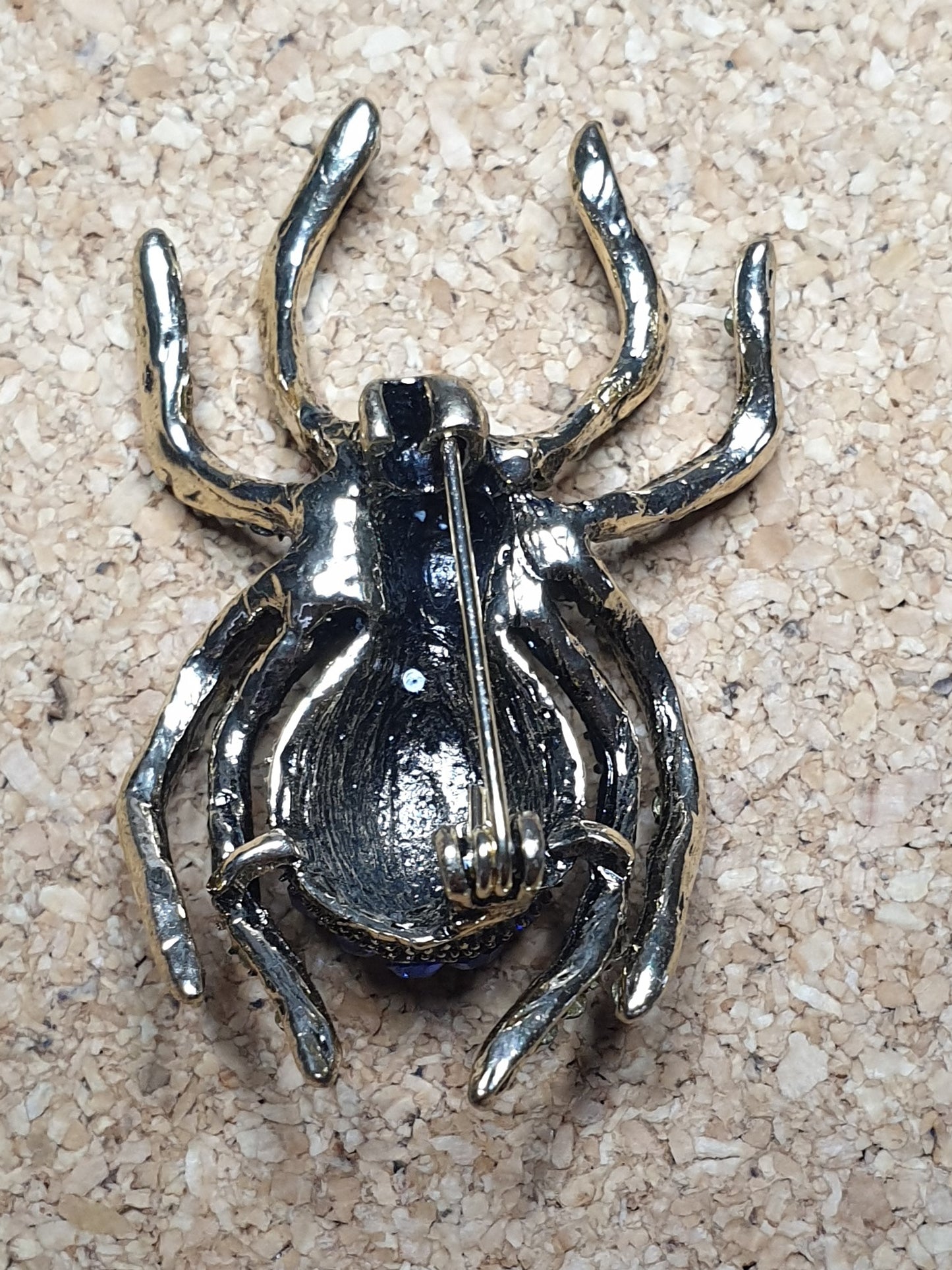 Spider Brooch - Blue Bright