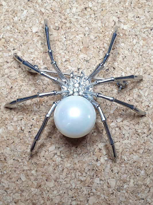 Spider Brooch - Pearl Large