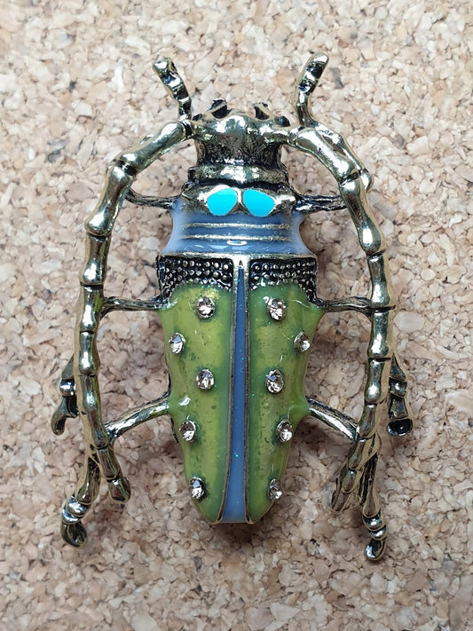 Longhorn Beetle Brooch - Yellow