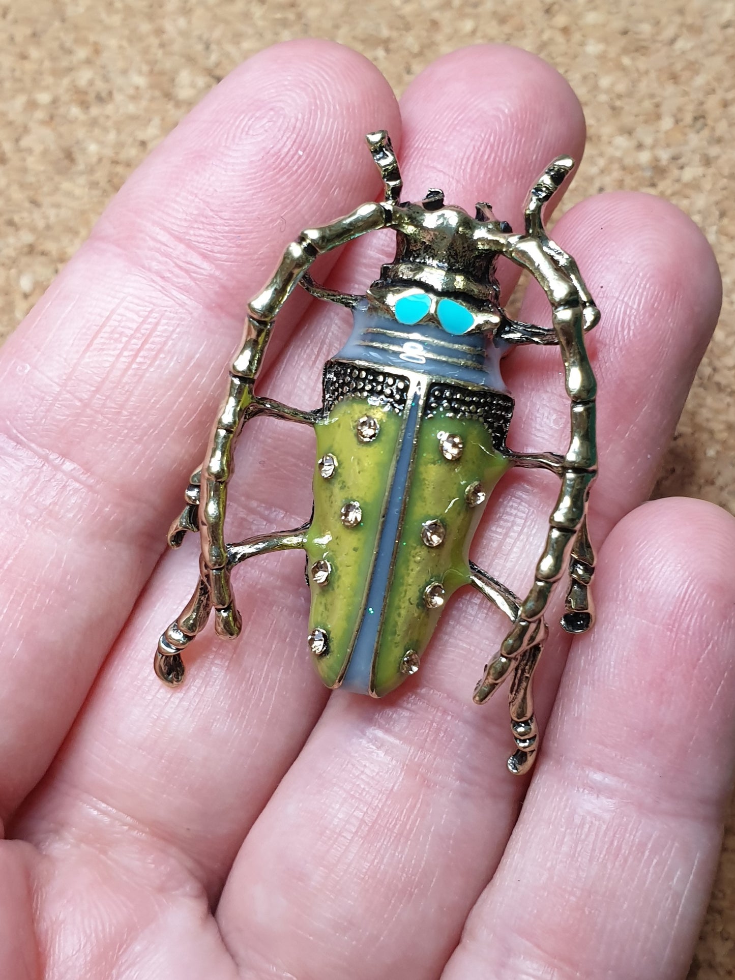 Longhorn Beetle Brooch - Yellow