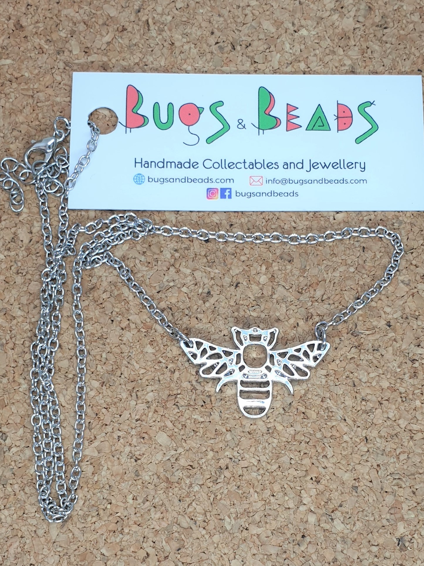 Bee Necklace - Silver