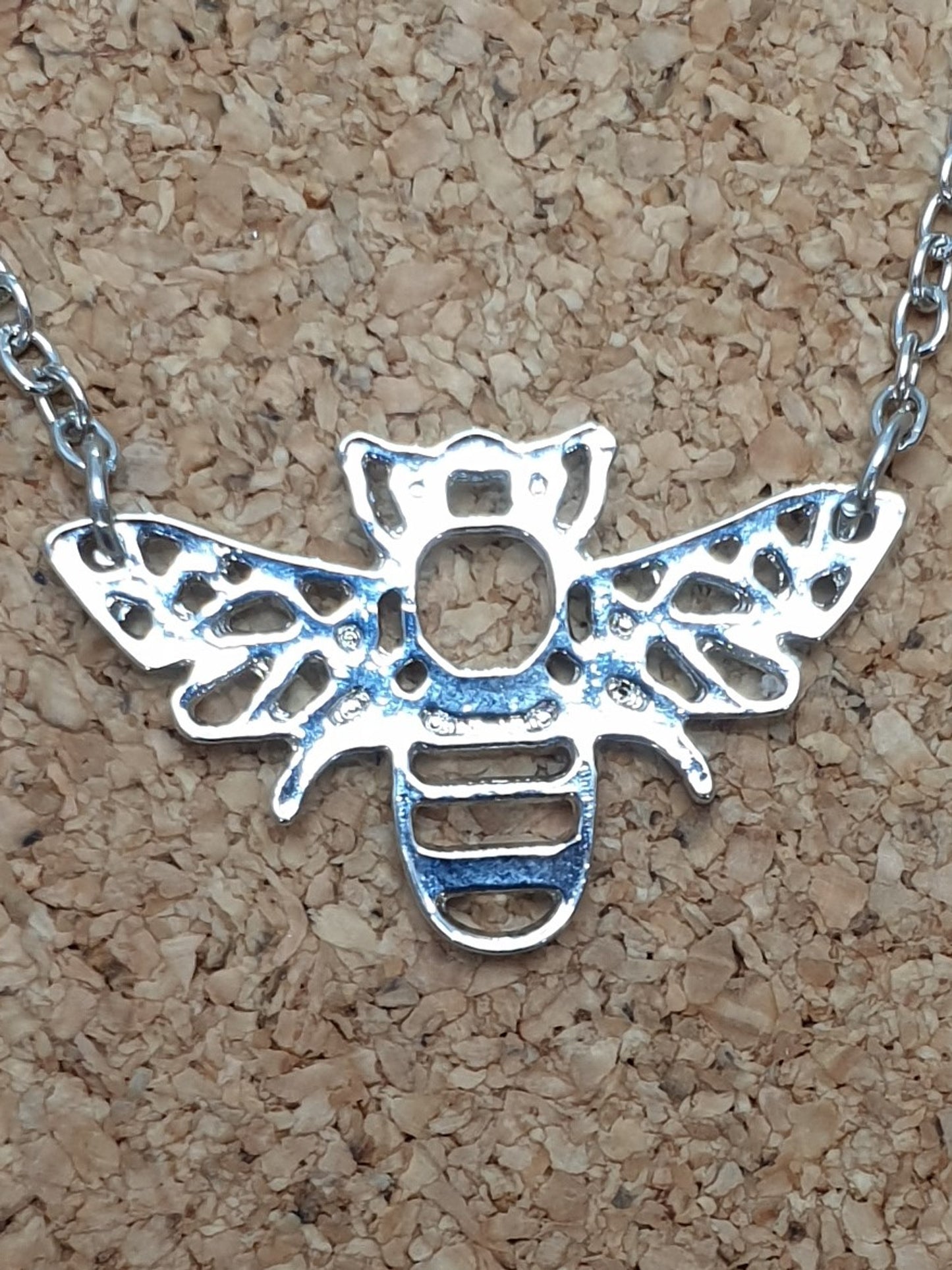 Bee Necklace - Silver
