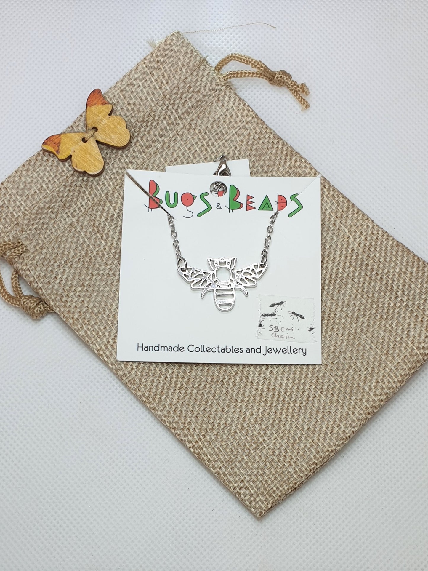 Bee Necklace - Silver