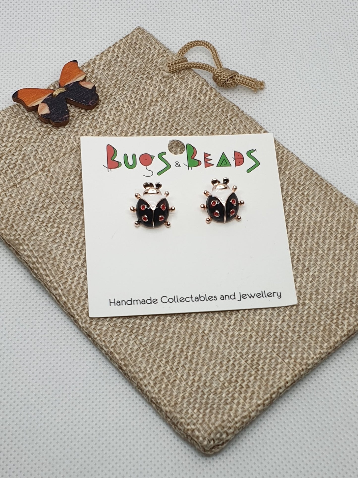 Ladybird beetle Studs - Black