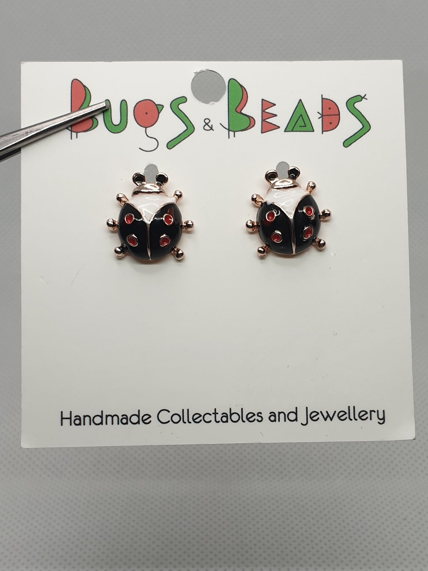 Ladybird beetle Studs - Black