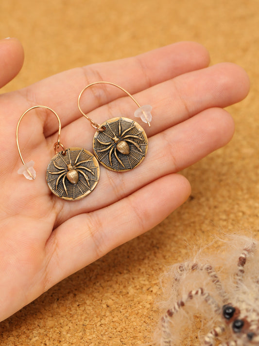 Spider on web - Brass & Stainless Steel