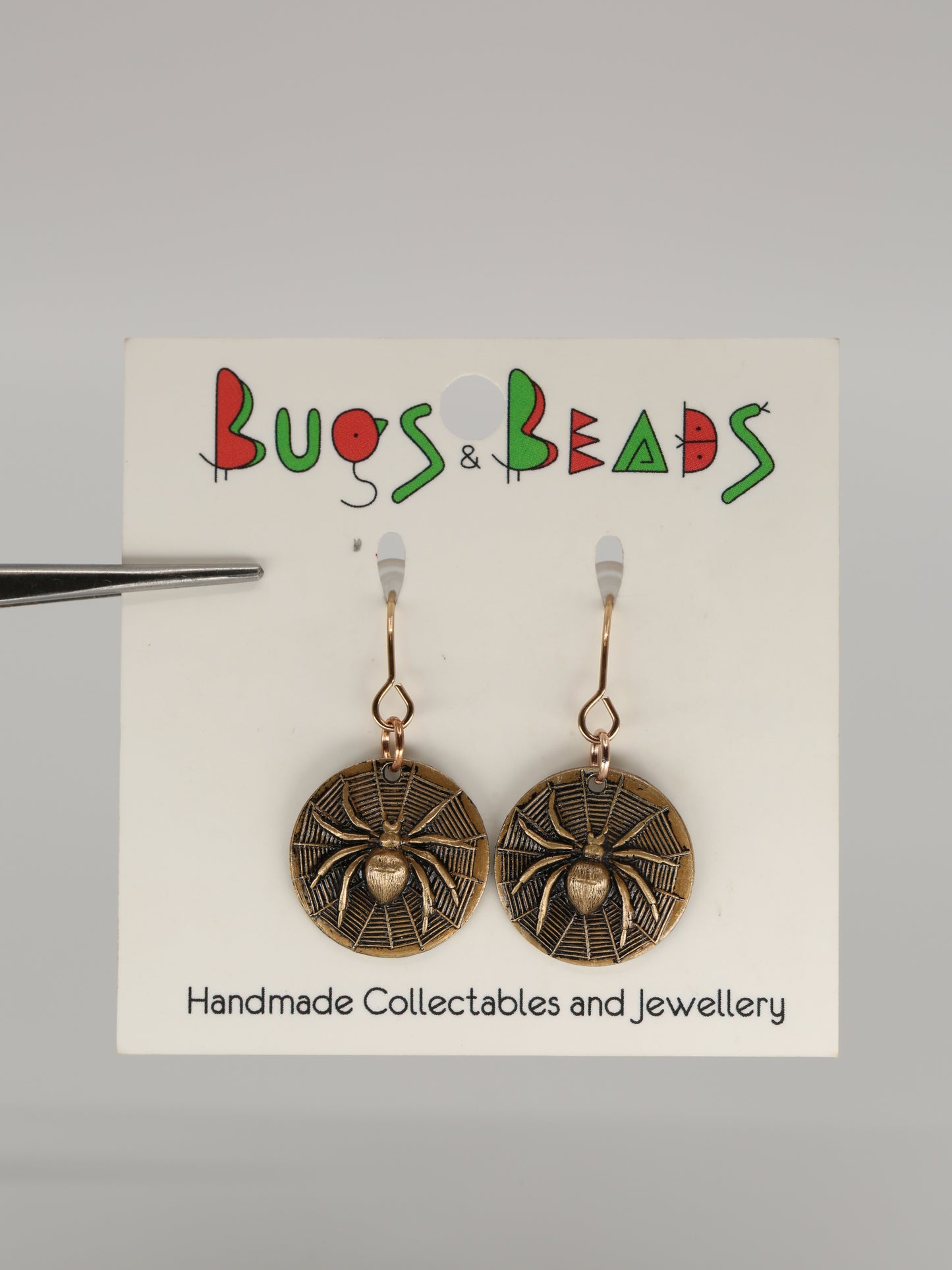 Spider on web - Brass & Stainless Steel