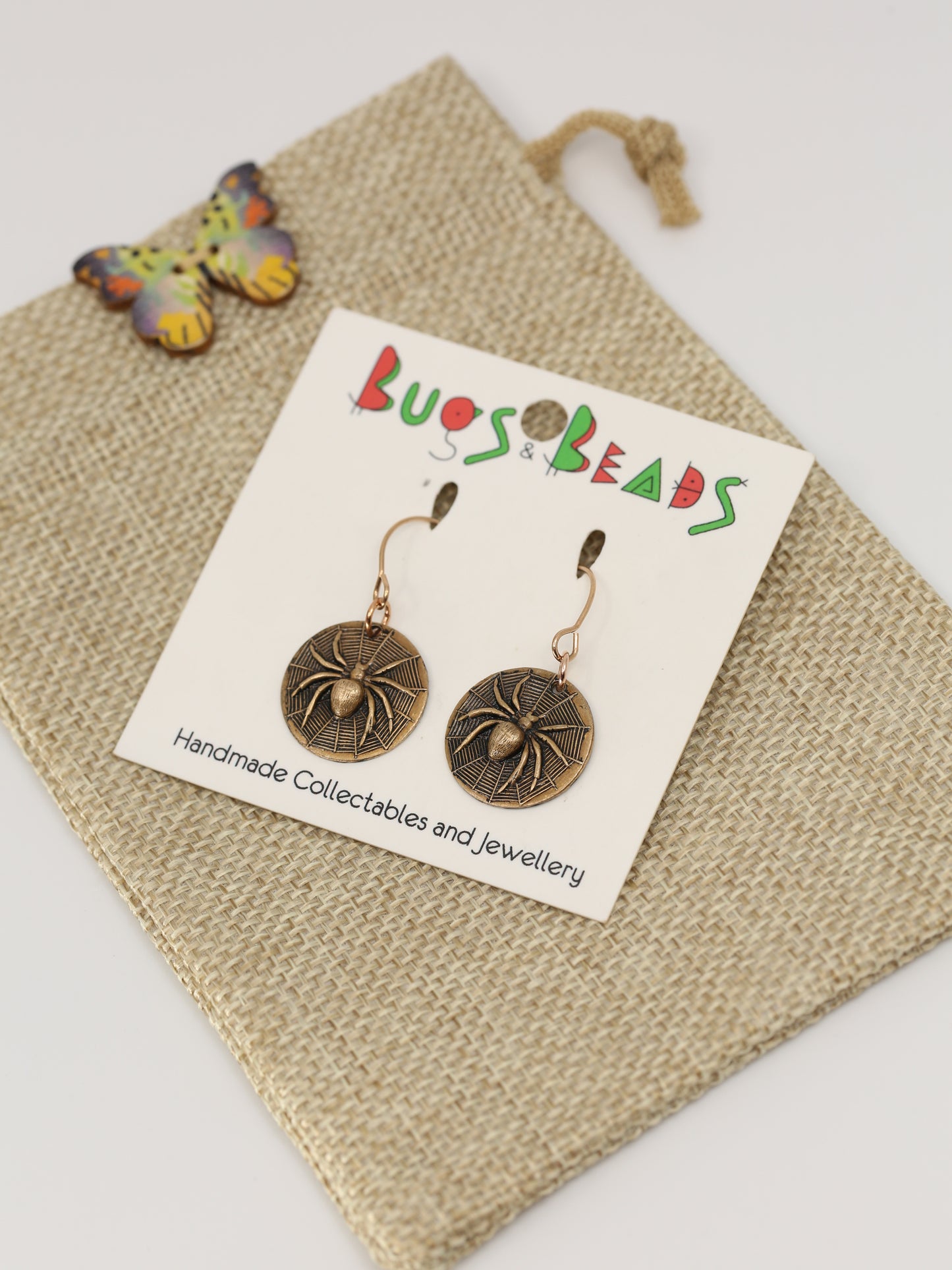 Spider on web - Brass & Stainless Steel