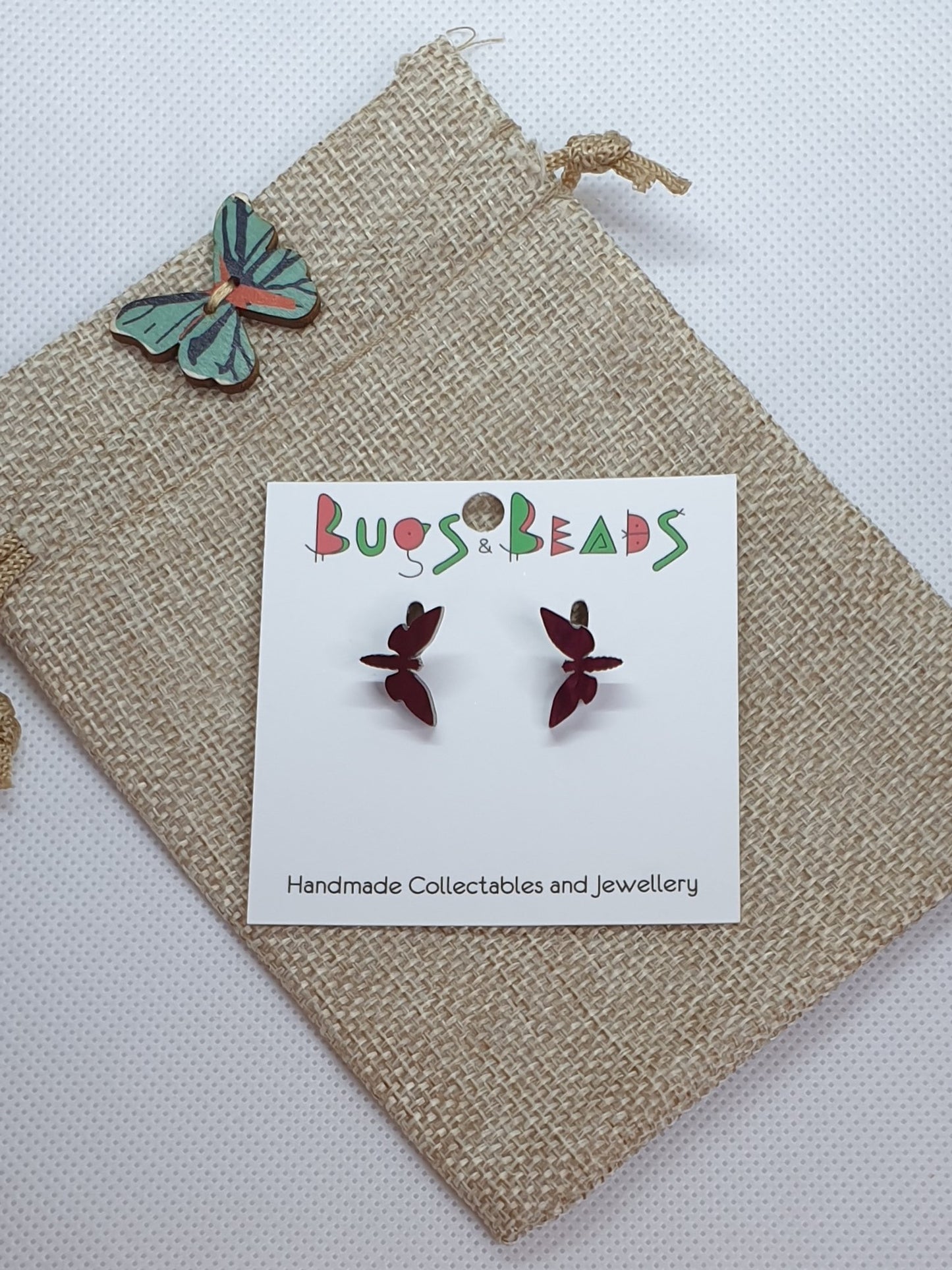 Tiny Hawkmoth stud earrings