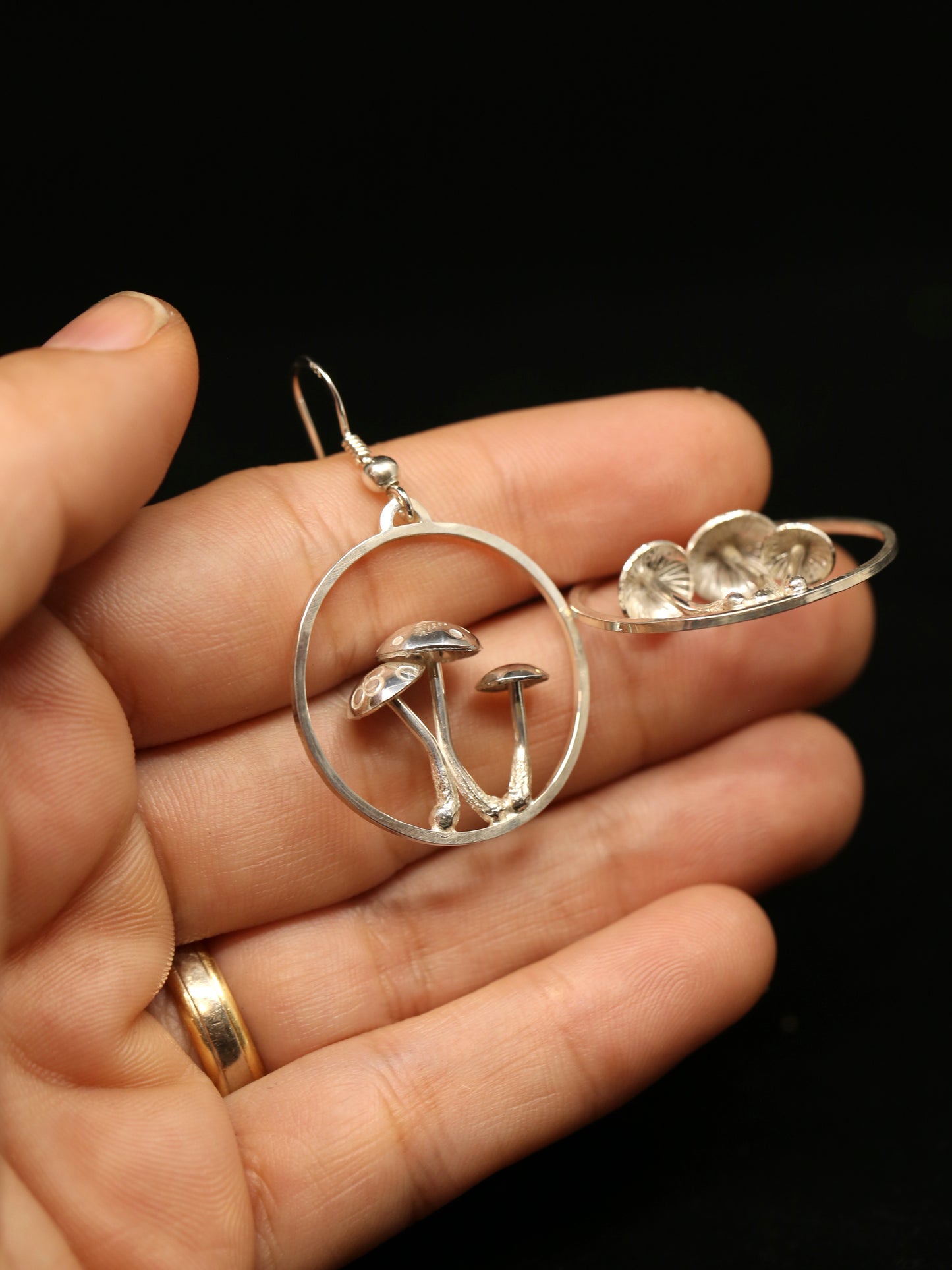Magic Mushrooms Sterling Silver Dangles