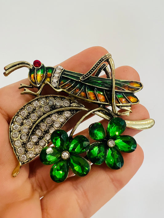 Contemporary Grasshopper Brooch