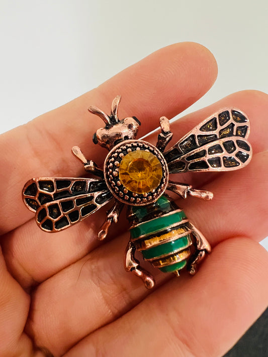 Copper Bee Brooch