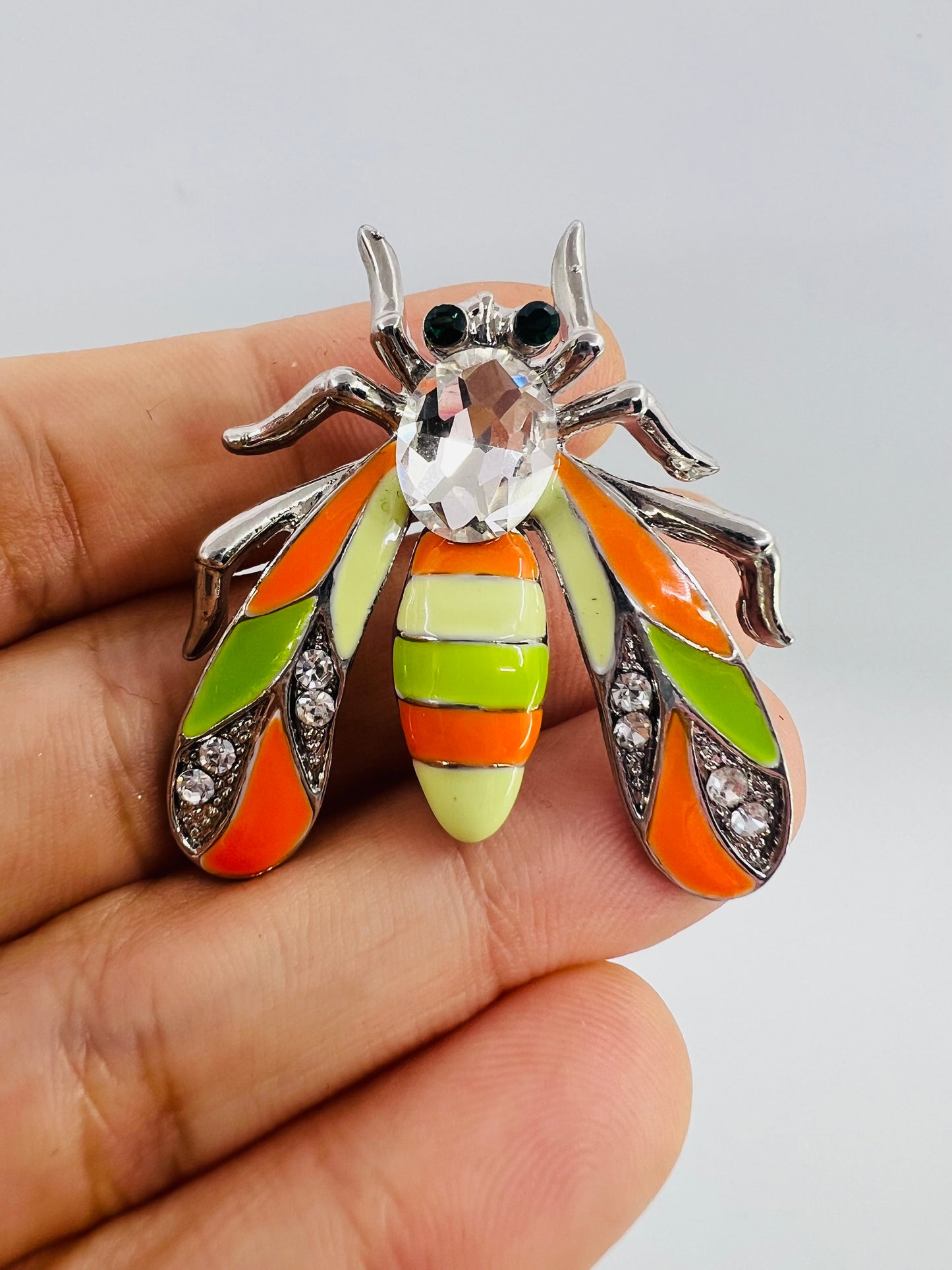 Lemon wasp brooch