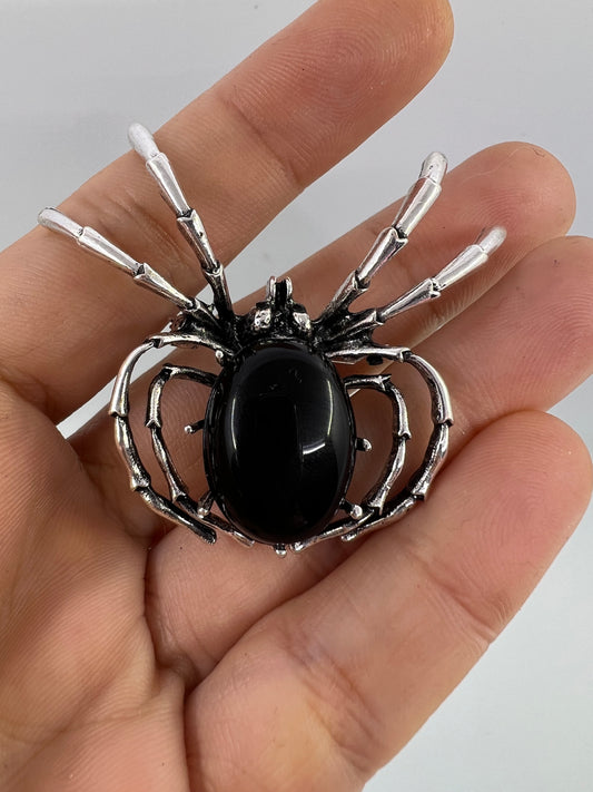 Black Spider Brooch