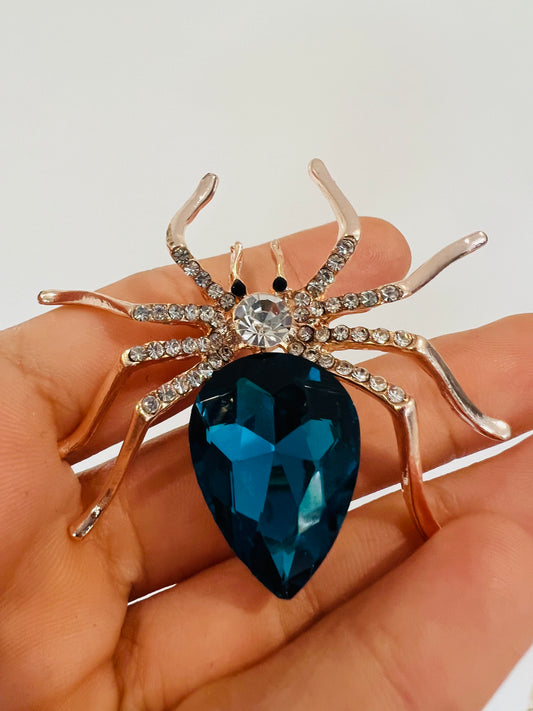 Spider Brooch - Blue Fashion