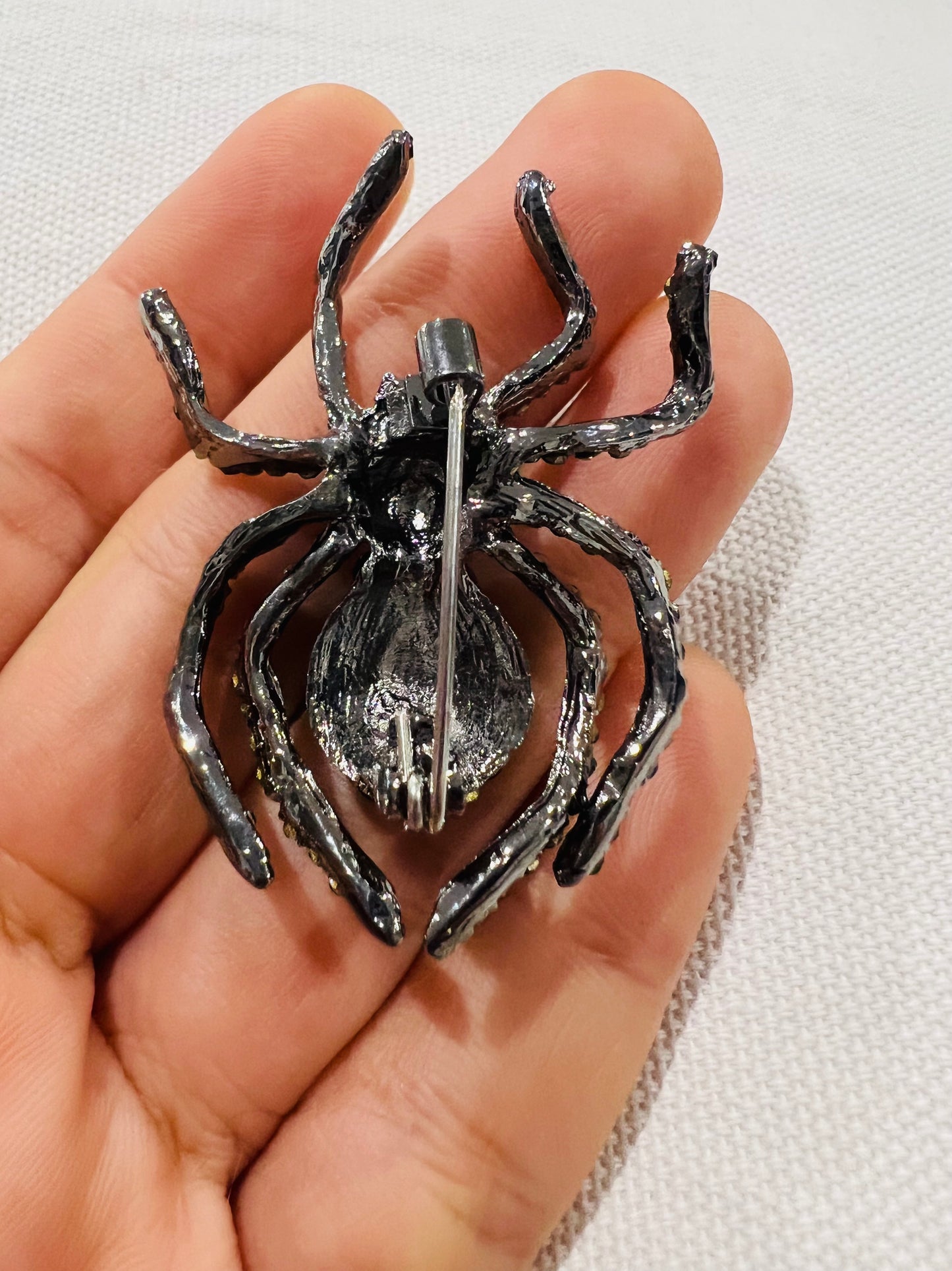 Spider Brooch - Shiny Black