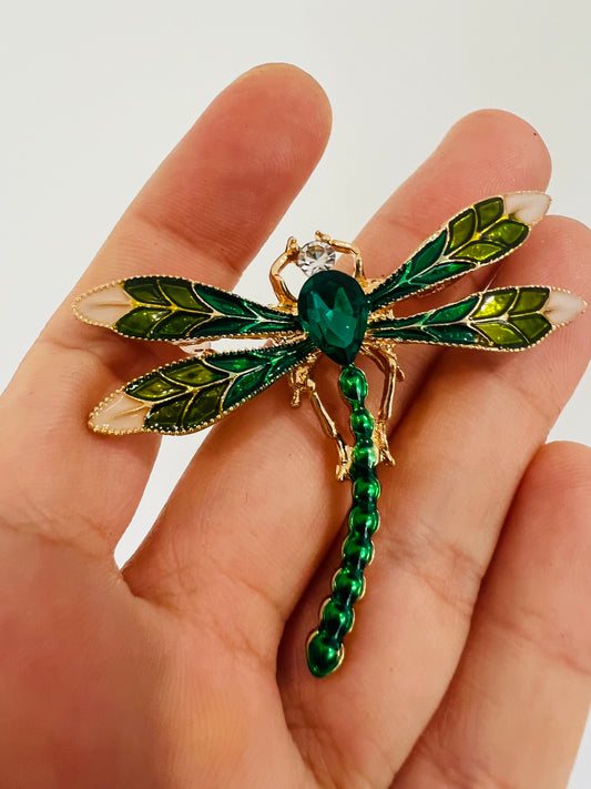 Dragonfly Brooch - Green