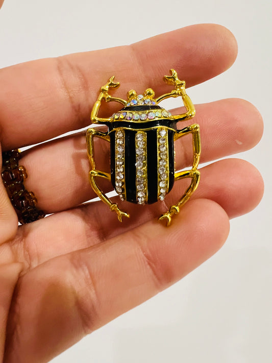 Striped beetle brooch