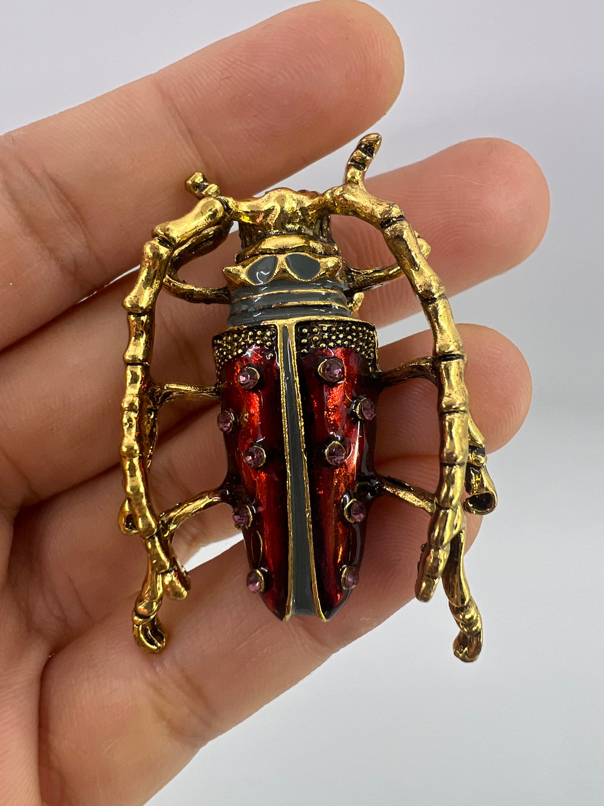 Longhorn Beetle Brooch - Classic