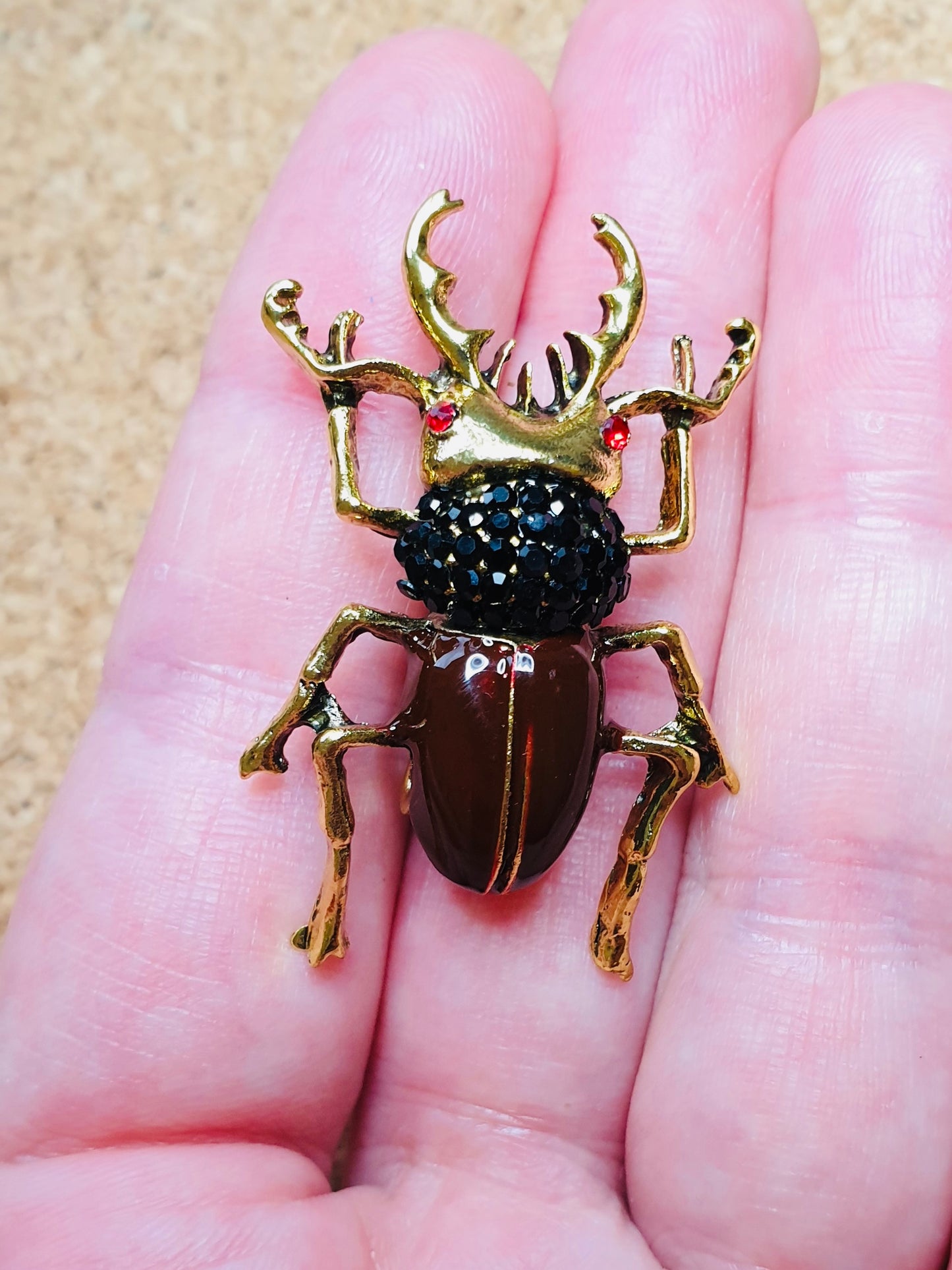 Stag Beetle Brooch