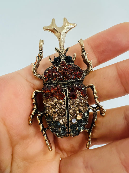 Rhinoceros Beetle Brooch