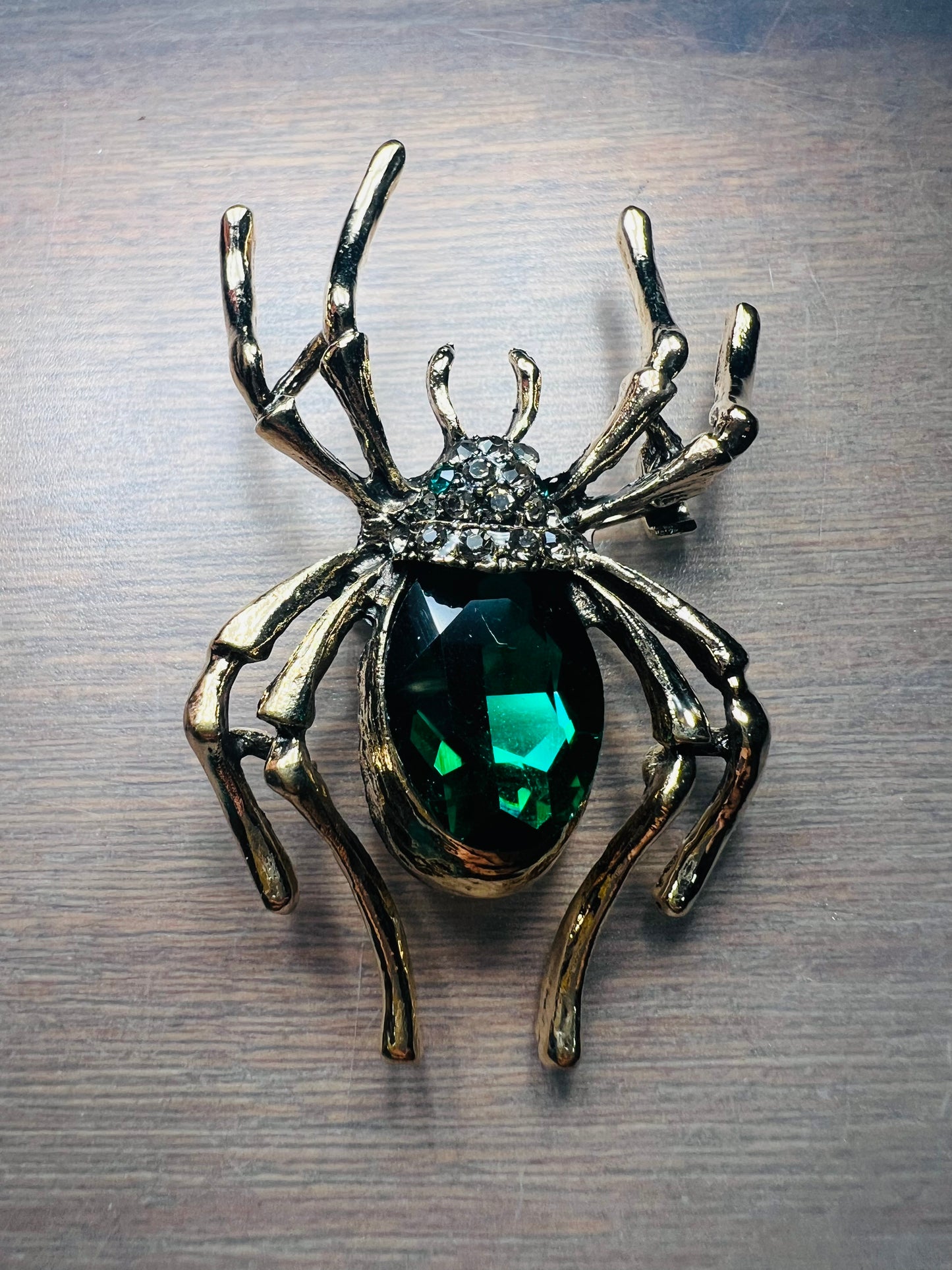 Spider Brooch - Red and Gold