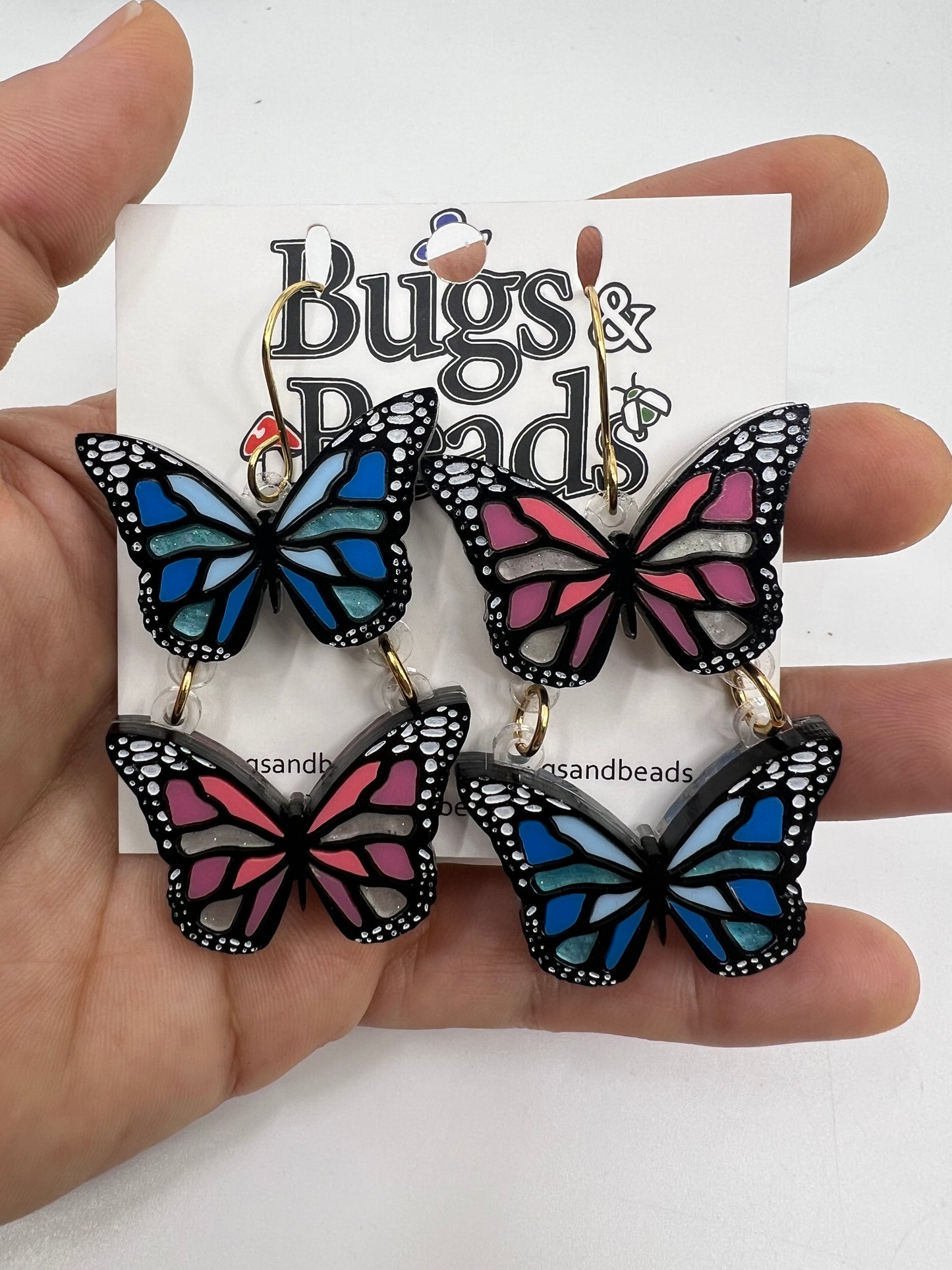 Asymmetrical Monarch Butterflies Dangles