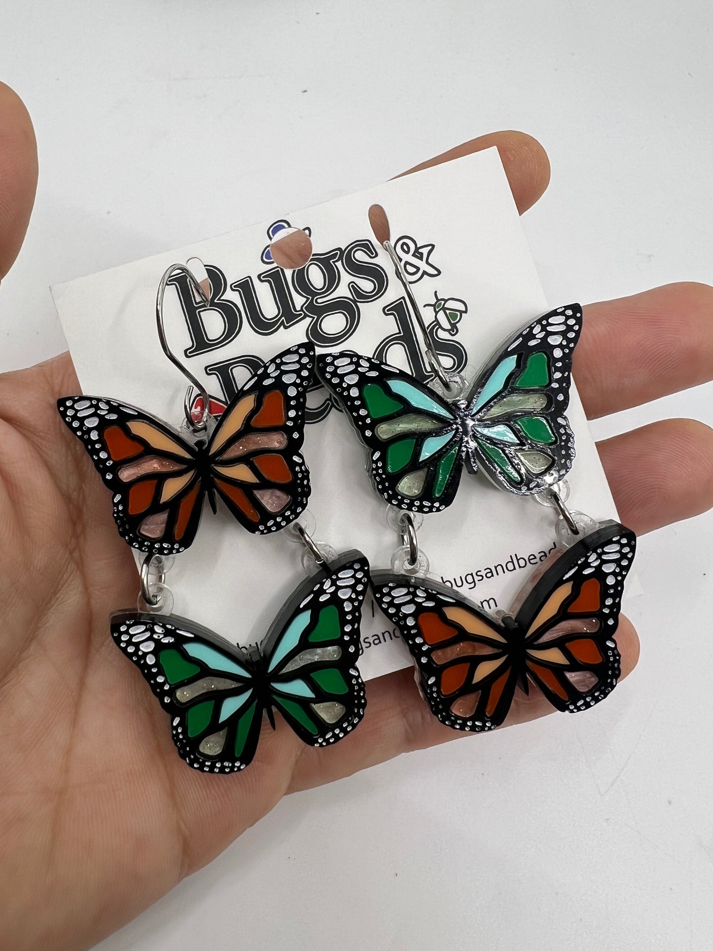 Asymmetrical Monarch Butterflies Dangles