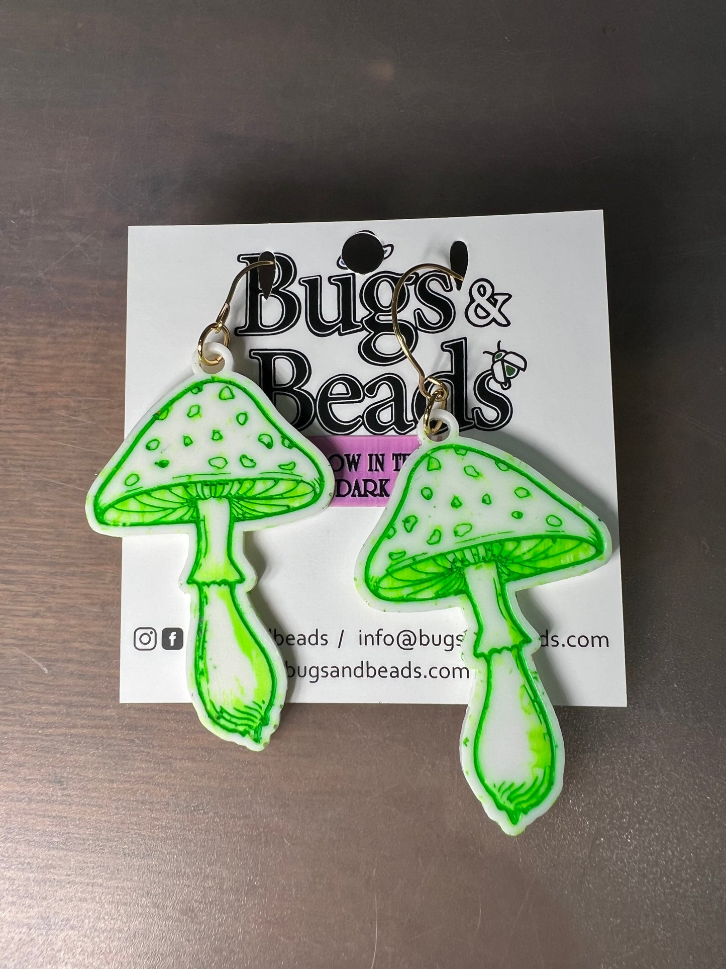 Amanita mushroom dangles - Glow in the dark