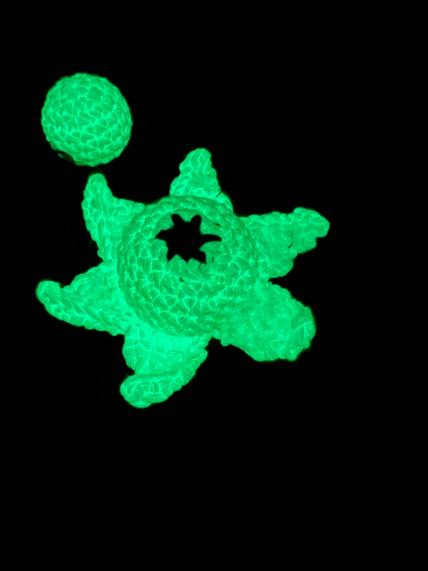 Earthstar crochet sculpture