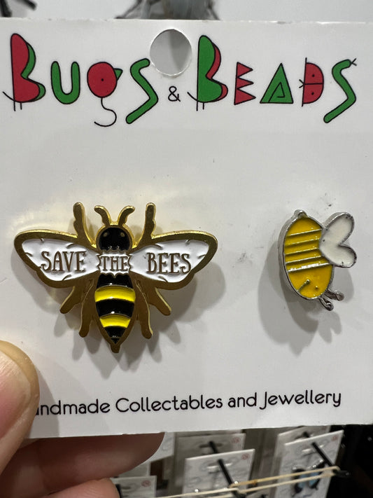Save the Bees and and tiny bee together pin