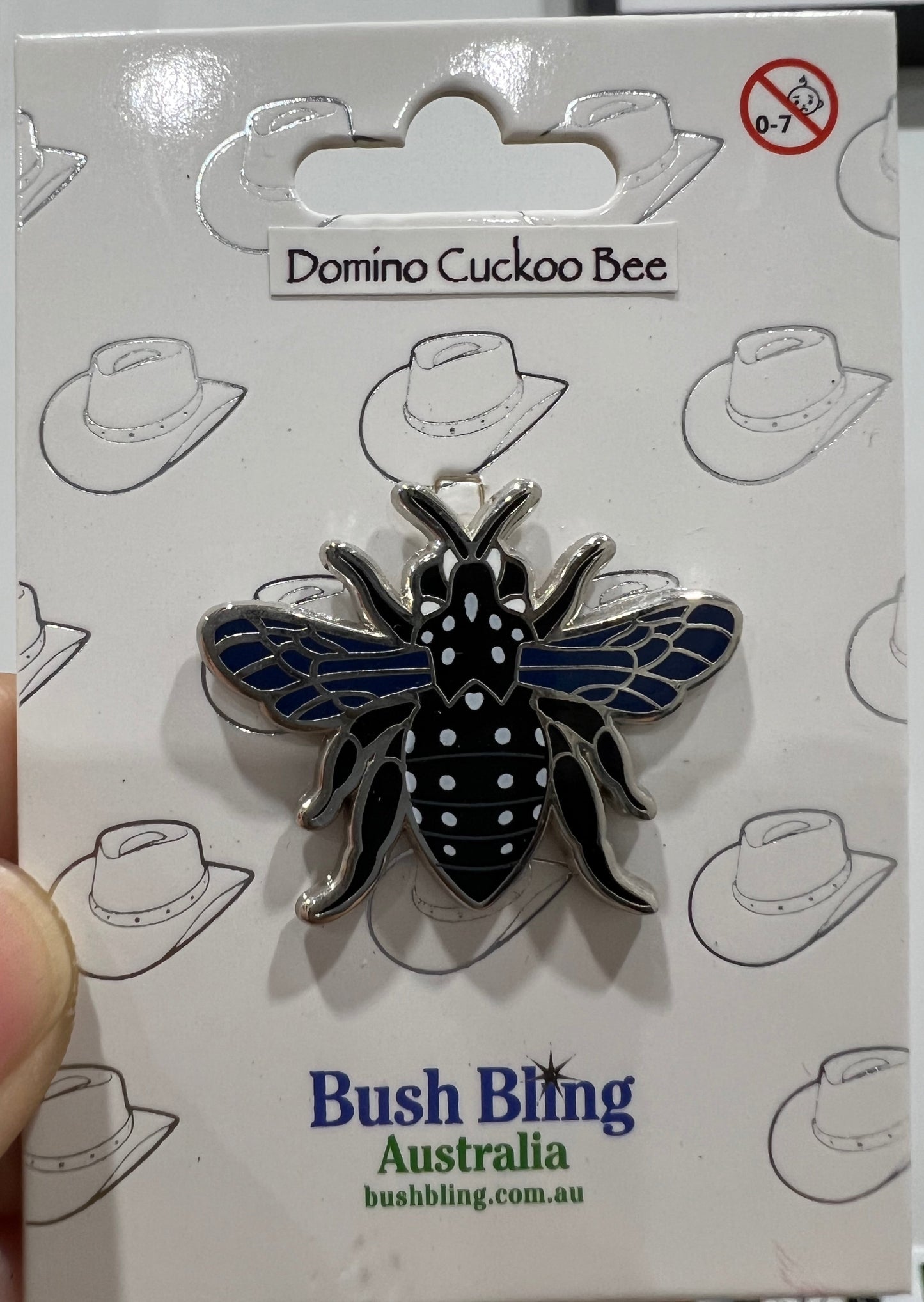 Domino Cuckoo bee pin