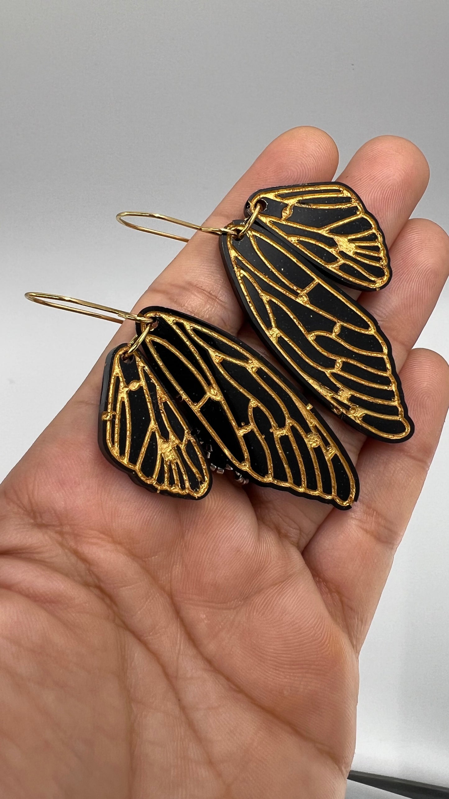 Cicada wings dangle earrings