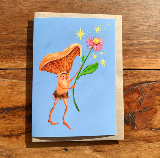 Mushroom Flower Greeting Card