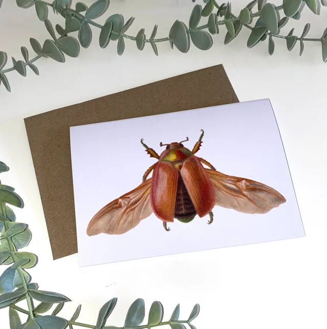 Emerald Tip Beetle Greeting Card