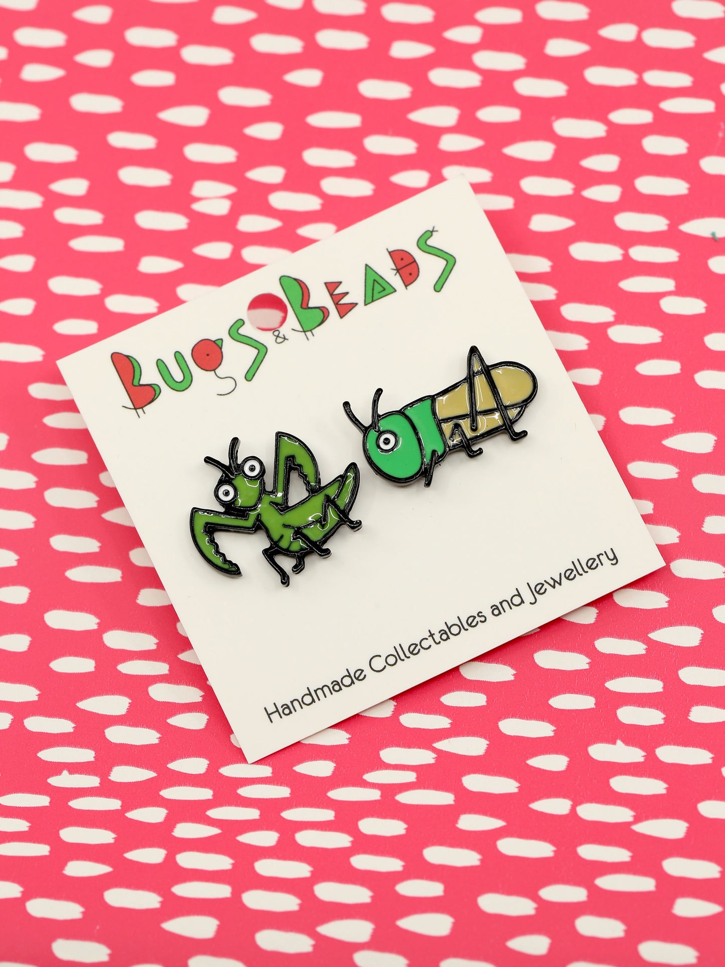 Mantis and Grasshopper Together pin