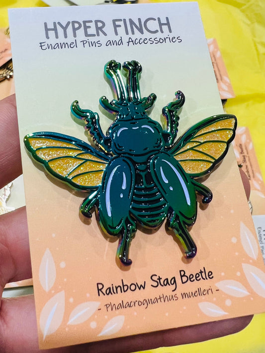 Rainbow Stag Beetle Pin