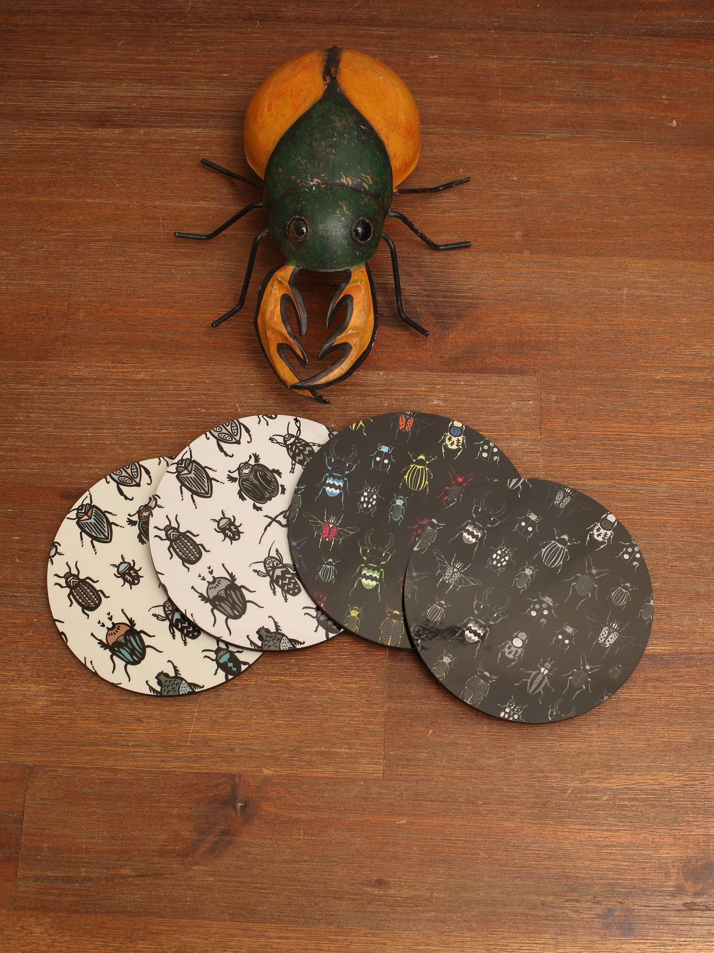 Round Beetle Coasters - Set of 4