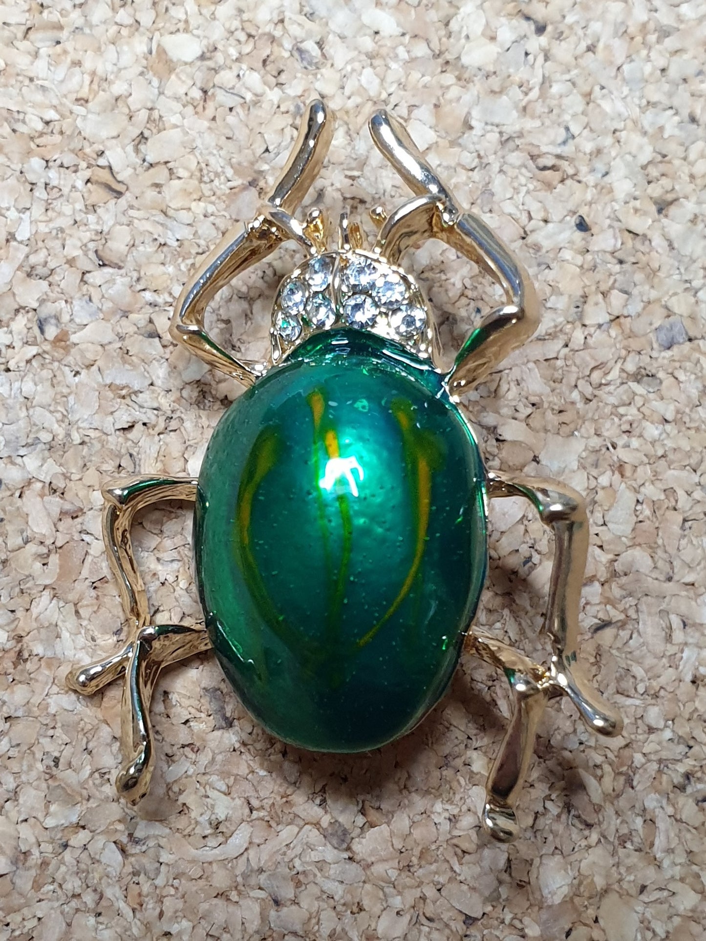 Tingidae Beetle Brooch - Green