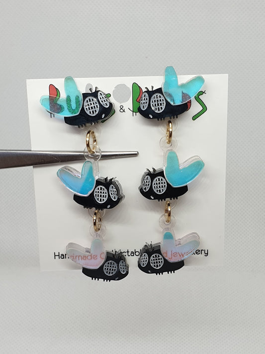 Flies dangles acrylic earrings