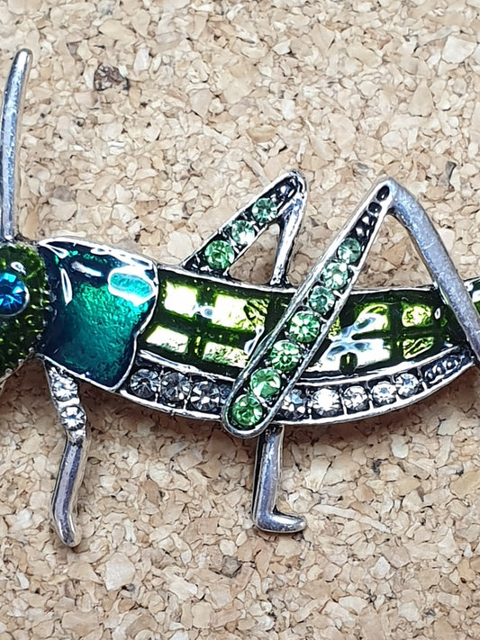 Grasshopper Brooch - Green