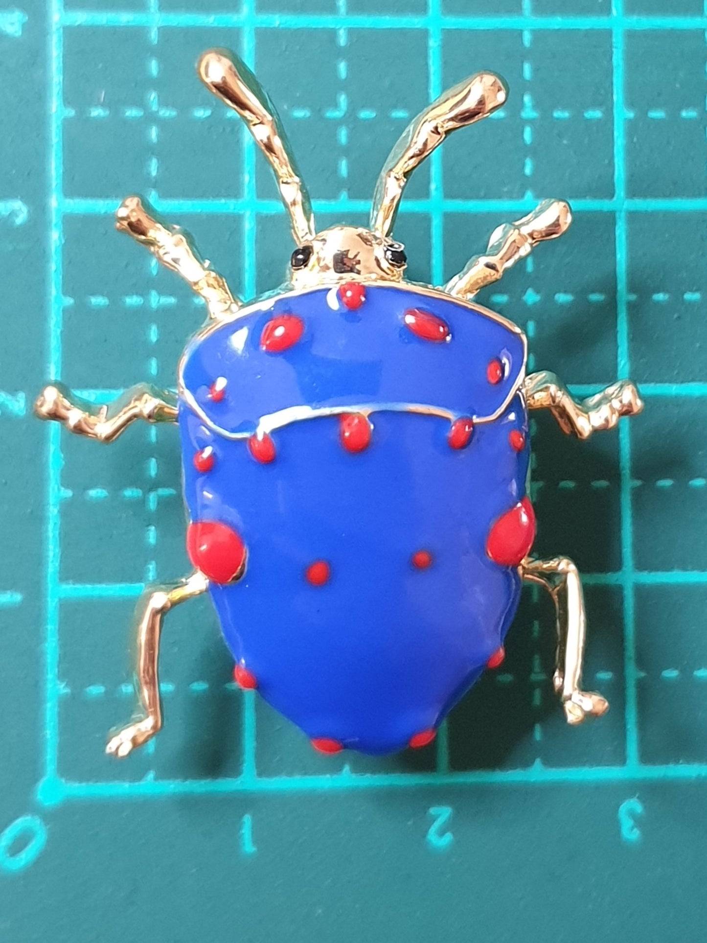 Stinkbug Brooch - Blue