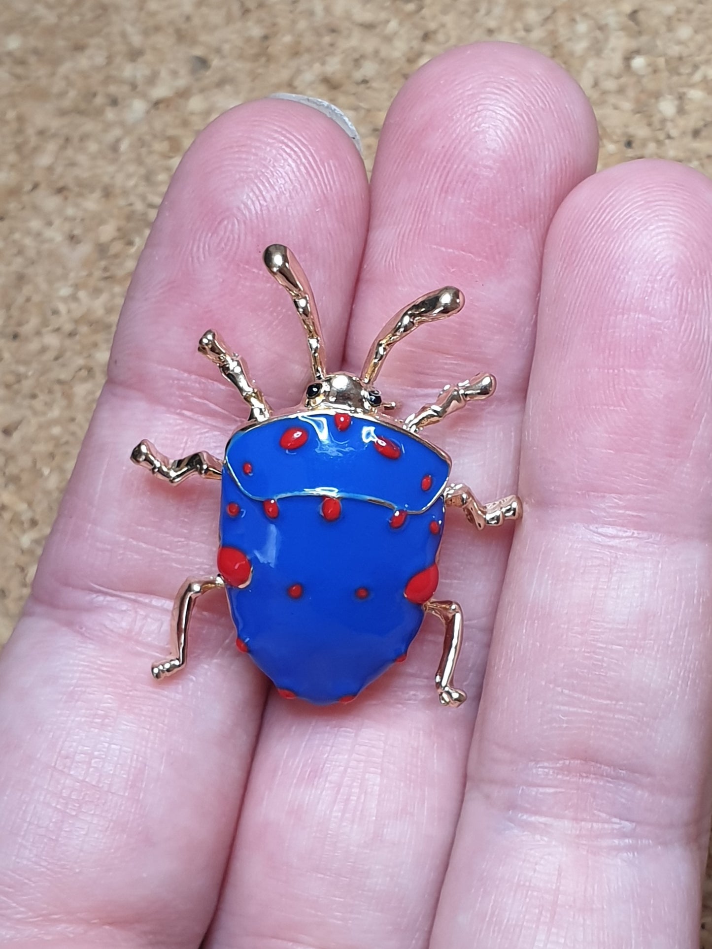 Stinkbug Brooch - Blue