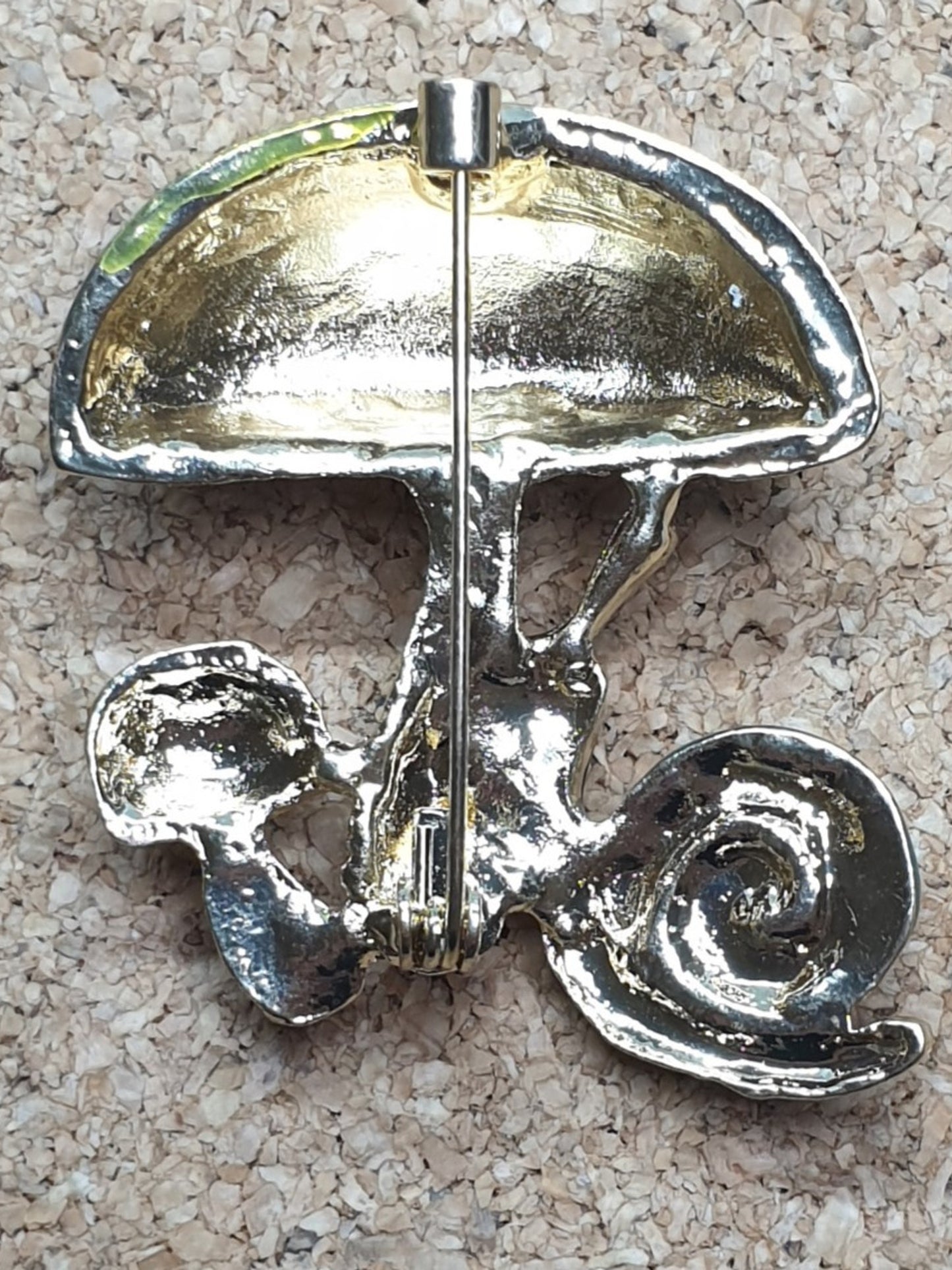 Mushroom & Snail Brooch